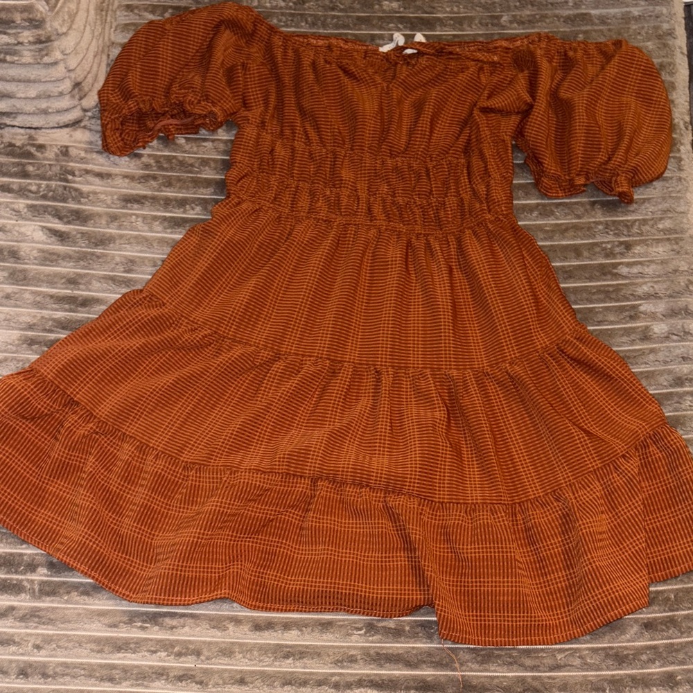 Liberty Love Women's Midi Dress in Warm Orange
